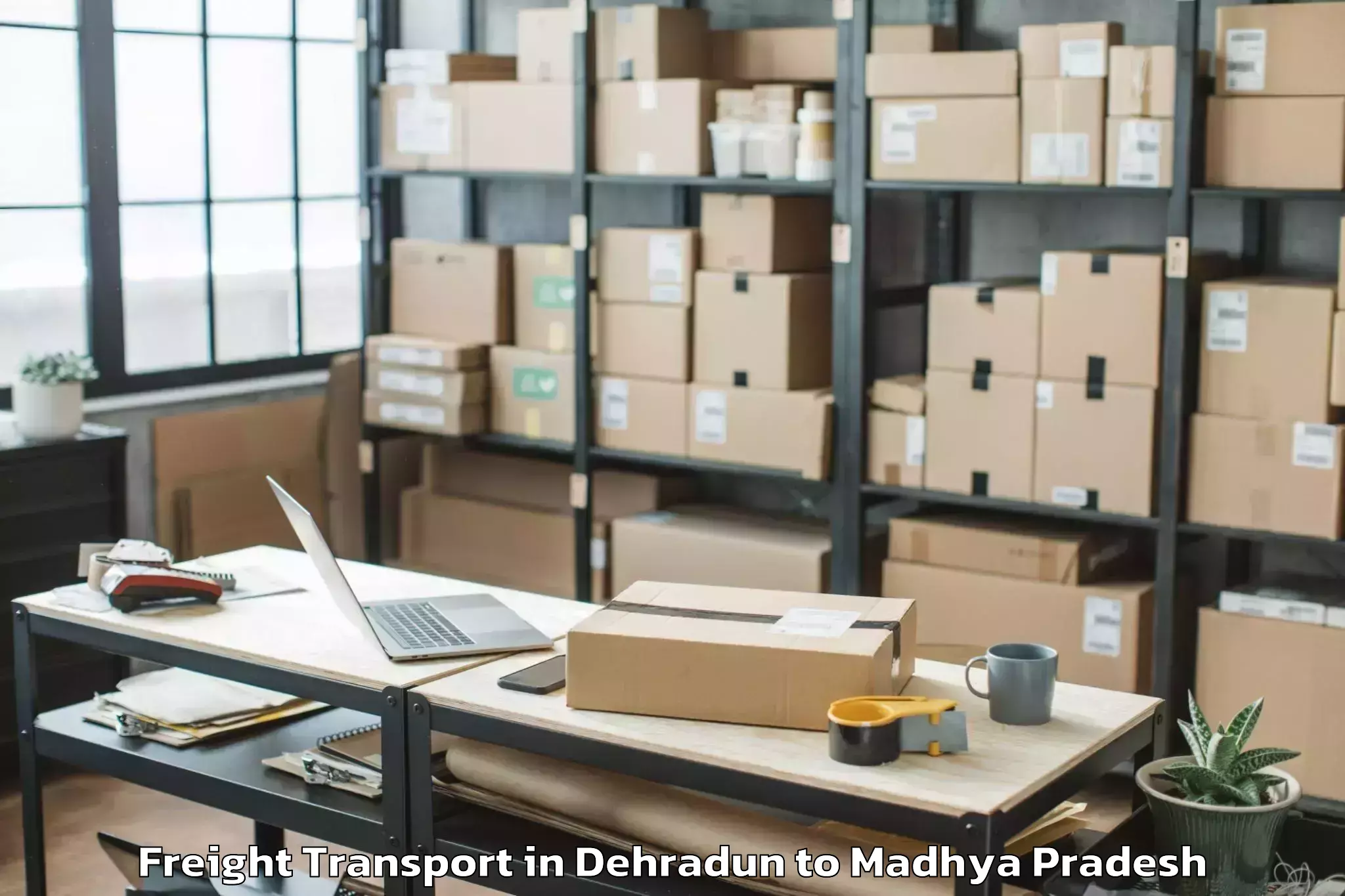 Book Your Dehradun to Malthon Freight Transport Today